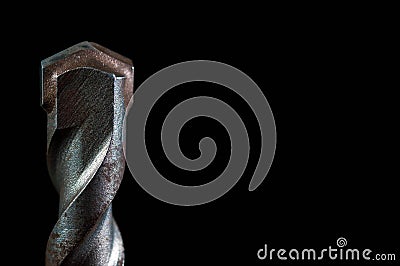 Concrete drill bit close up macro shot isolated Stock Photo