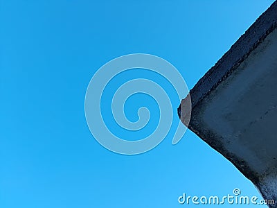 Concrete eaves with blue sky Stock Photo