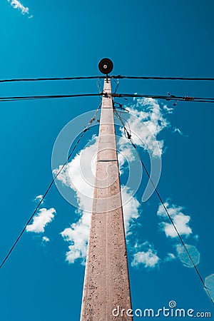 Concrete electric pole Stock Photo