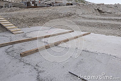 concrete foundation in construction industry Stock Photo