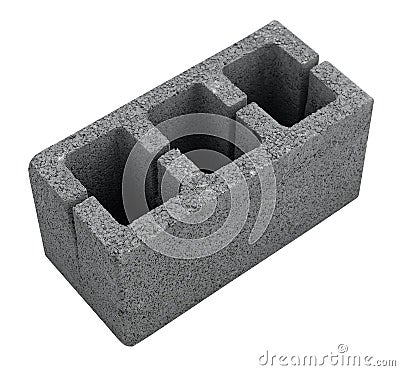 Concrete grey block for building isolated. Stock Photo