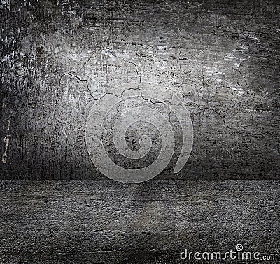 Concrete grey wall and floor with shadows Stock Photo
