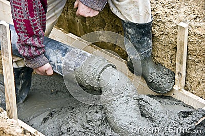 Concrete hose Stock Photo