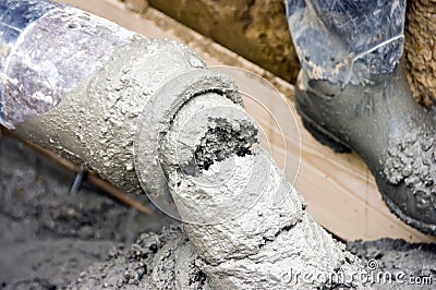 Concrete hose Stock Photo