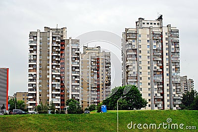 The concrete house in the Vilnius city Editorial Stock Photo