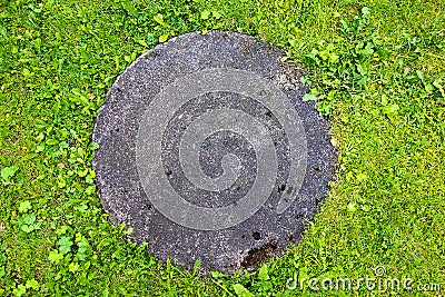 Concrete manhole cover Stock Photo