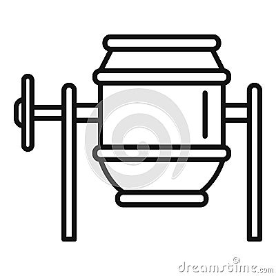 Concrete mixer icon, outline style Vector Illustration