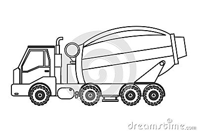 concrete mixer truck icon Cartoon Illustration