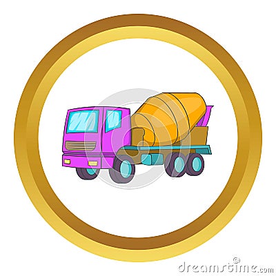 Concrete mixer vector icon Vector Illustration