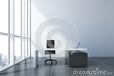 Concrete office interior Stock Photo