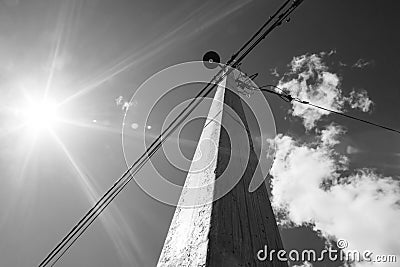 Concrete electric pole Stock Photo