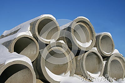 Concrete pipes. Stock Photo