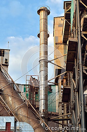 Industrial exhausting chimney Stock Photo