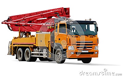 Concrete pump car Stock Photo