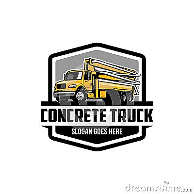 concrete pump truck isolated logo vector Vector Illustration