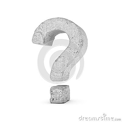 Concrete question mark isolated on white background Stock Photo