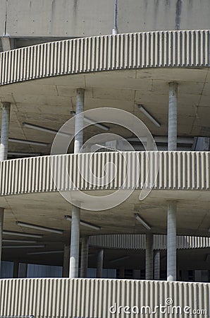 Concrete Round Parking Garage Stock Photo