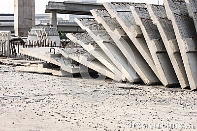 Concrete slabs in construction site Stock Photo