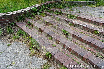 Concrete Stair, Outside Abstract Staircase, Cement Stairs, Old Empty Street Stairway, Stone Walkway Architecture Stock Photo