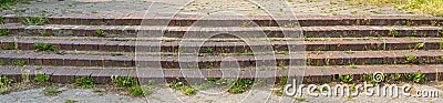 Concrete Stair, Outside Abstract Staircase, Cement Stairs, Old Empty Street Stairway, Stone Walkway Architecture Stock Photo