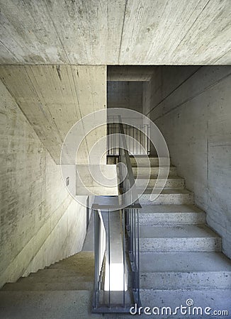 Concrete staircase of a new condominium Stock Photo