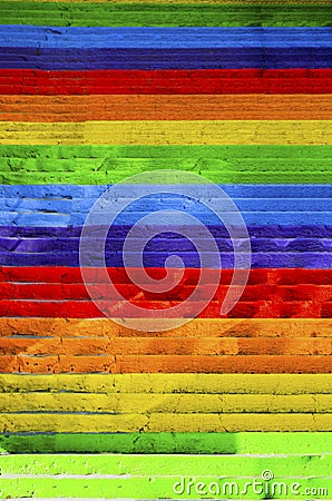 Concrete Stairs Painted In Rainbow Colors Royalty-Free Stock Image