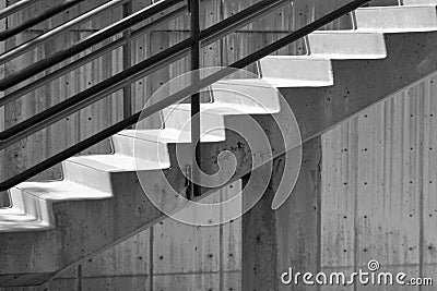 Concrete stairs and wall Stock Photo