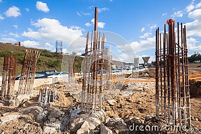 Construction Steel Pylons Columns Editorial Stock Photo