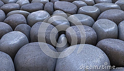 Concrete stones of irregular shapes Stock Photo