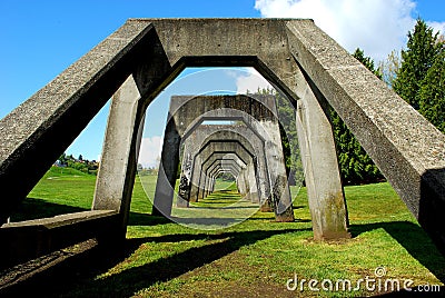 A Concrete Structure in Gas Works Park Stock Photo