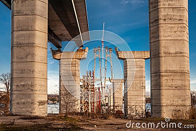 Concrete supports Stock Photo