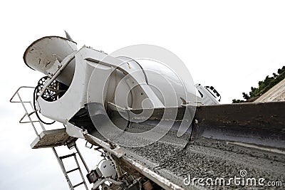 Concrete truck and chute Stock Photo