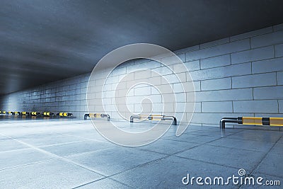 Concrete tunnel side Stock Photo