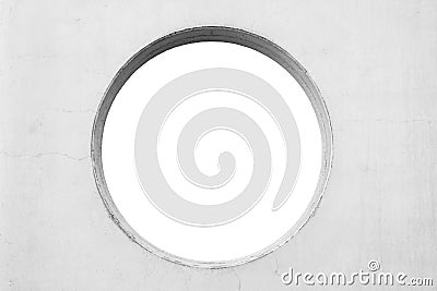 Concrete wall with circular hole Stock Photo