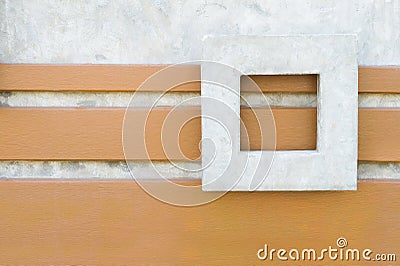 Concrete wall with square frame background Stock Photo