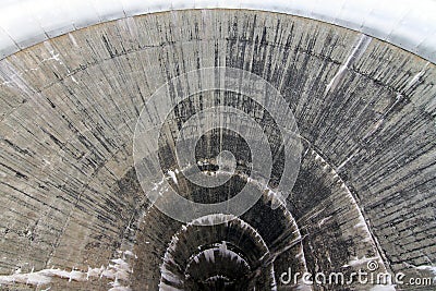 Concrete water intake tower dam Stock Photo