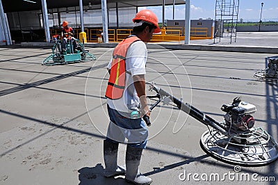 Concrete Workers Stock Photo