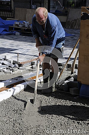 CONCTRETE WORKERS Editorial Stock Photo