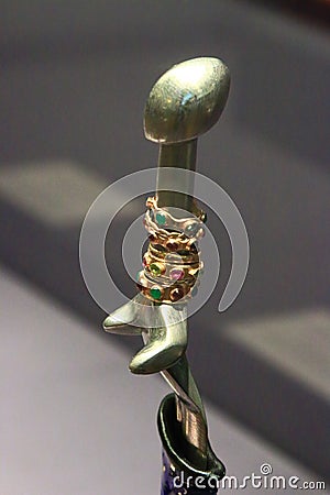 `Concubine` dagger. St. Petersburg, 2008. View of the handle, close-up Editorial Stock Photo