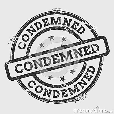 Condemned rubber stamp isolated on white. Vector Illustration