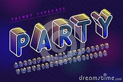 Condensed display font popart design, alphabet, letters Vector Illustration