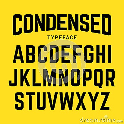 Condensed typeface Vector Illustration