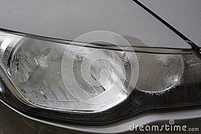 Water condensation headlights Stock Photo