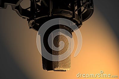 Condenser Mic in Sepia Stock Photo