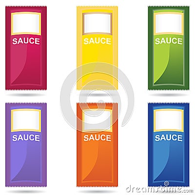 Condiment Packaging Vector Illustration