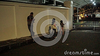 The condition of the pedestrian walkway on Jalan Malioboro at night Editorial Stock Photo