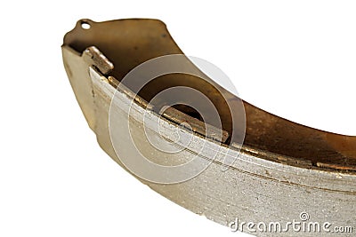 Condition of surface drum brakes ,Rear wheel of the car deteriorated from use. Stock Photo