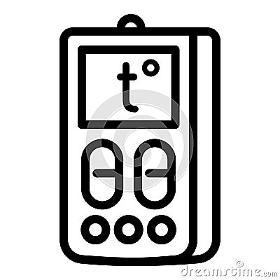 Conditioner remote control icon, outline style Vector Illustration