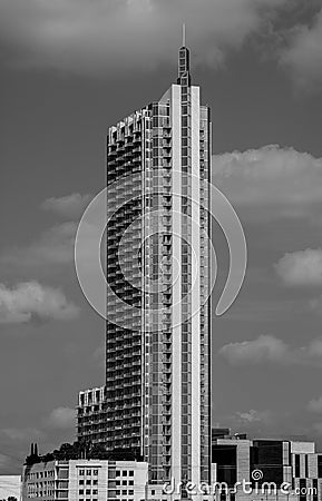 360 Condo Standing Tall Over Austin Texas Skyline Stock Photo