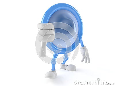 Condom character with thumbs down gesture Cartoon Illustration